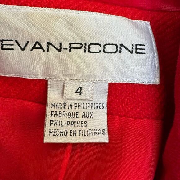 Evan Picone vintage 100% lambs wool red jacket blazer size 4 - Picture 4 of 8